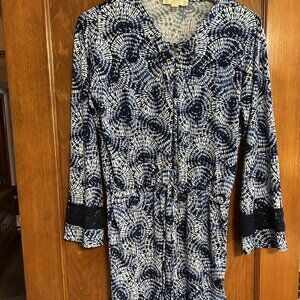 Navy Tie Dye Pattern  Dress